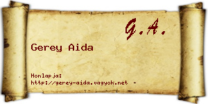 Gerey Aida névjegykártya